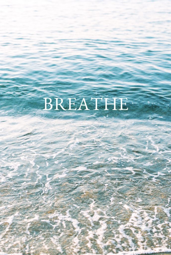 the word breath on top of ocean water