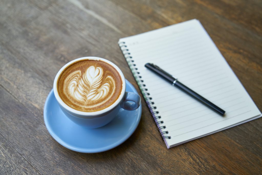 Image pexels-pixabay-459600.jpeg
alt="Morning bliss, mindfulness routine. Coffee and Notebook.